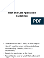 Heat and Cold Application Guidelines