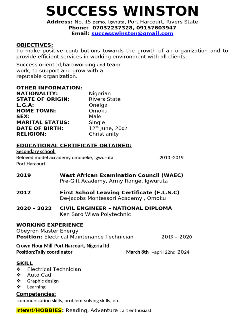 Photo inspiration: Success Winston Cv Photo Inspiration