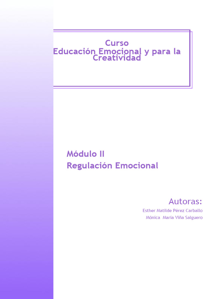 Regulación Emocional en Educación | PDF | Las emociones ...