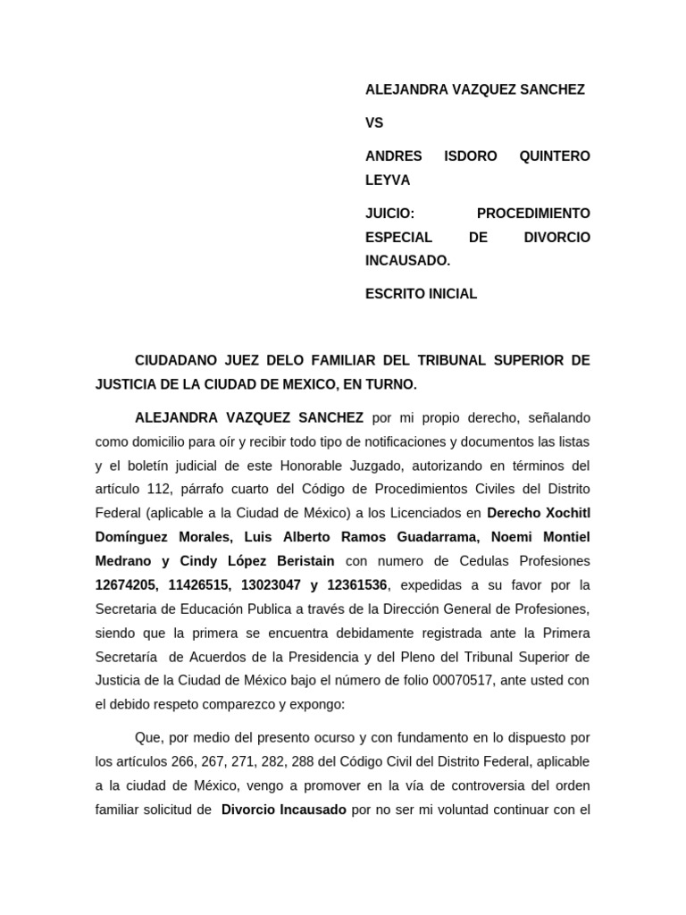 Divorcio Incausado: Alejandra vs. Andrés | PDF | Divorcio | Pensión ...