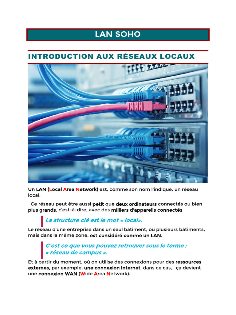 Introduction aux réseaux LAN SOHO | PDF | Réseau informatique | Réseau ...