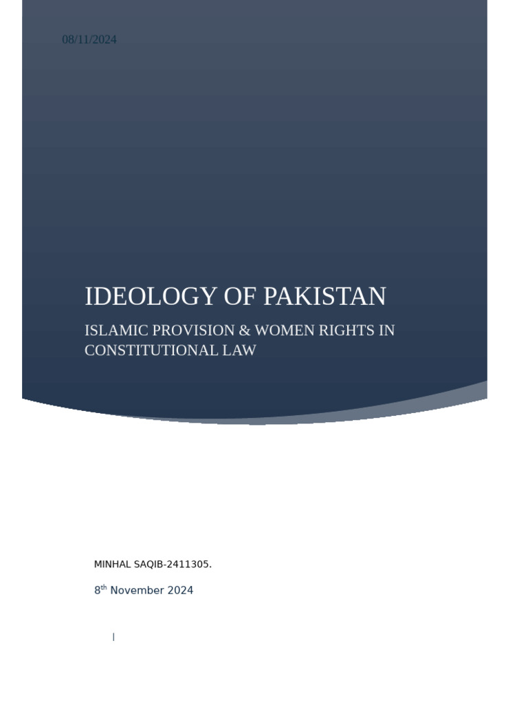 Islamic Provision & Women Rights in Constitutional Law Pakistan | PDF ...