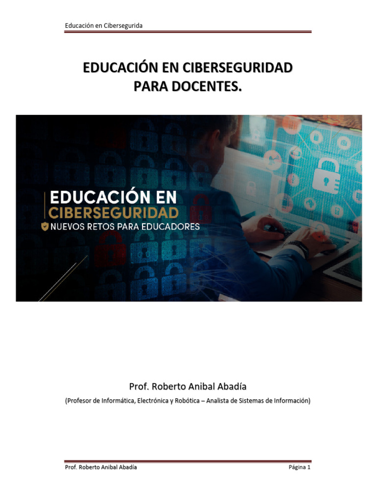 Educación en Ciberseguridad para Docentes | PDF | La seguridad ...