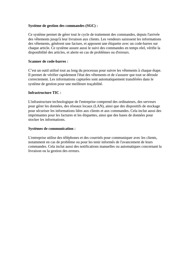 Gestion des commandes et suivi SGC | PDF | Serveur (Informatique ...