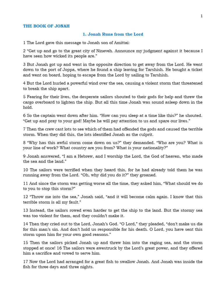 The Book of Jonah | PDF | Jonah