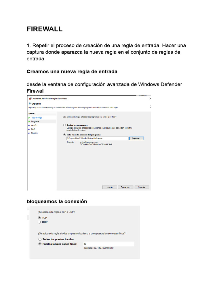 Configuración de Reglas en Firewall | PDF