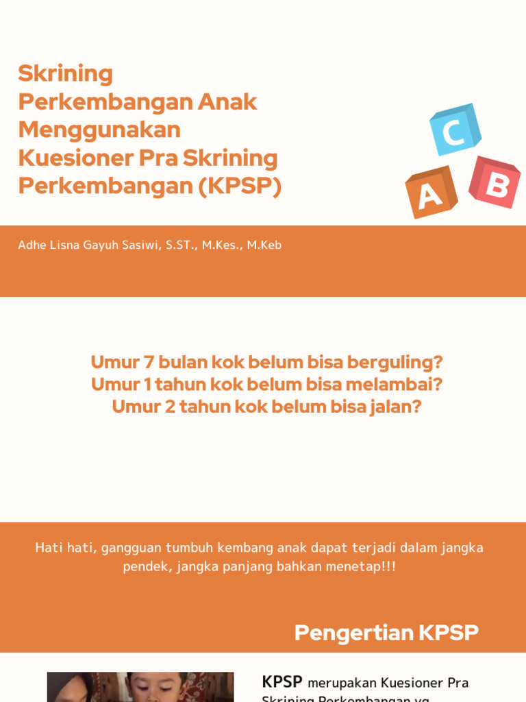 Skrining Perkembangan Anak dengan KPSP | PDF