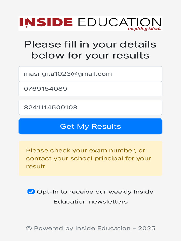 2025 Matric Results Submission Form | PDF