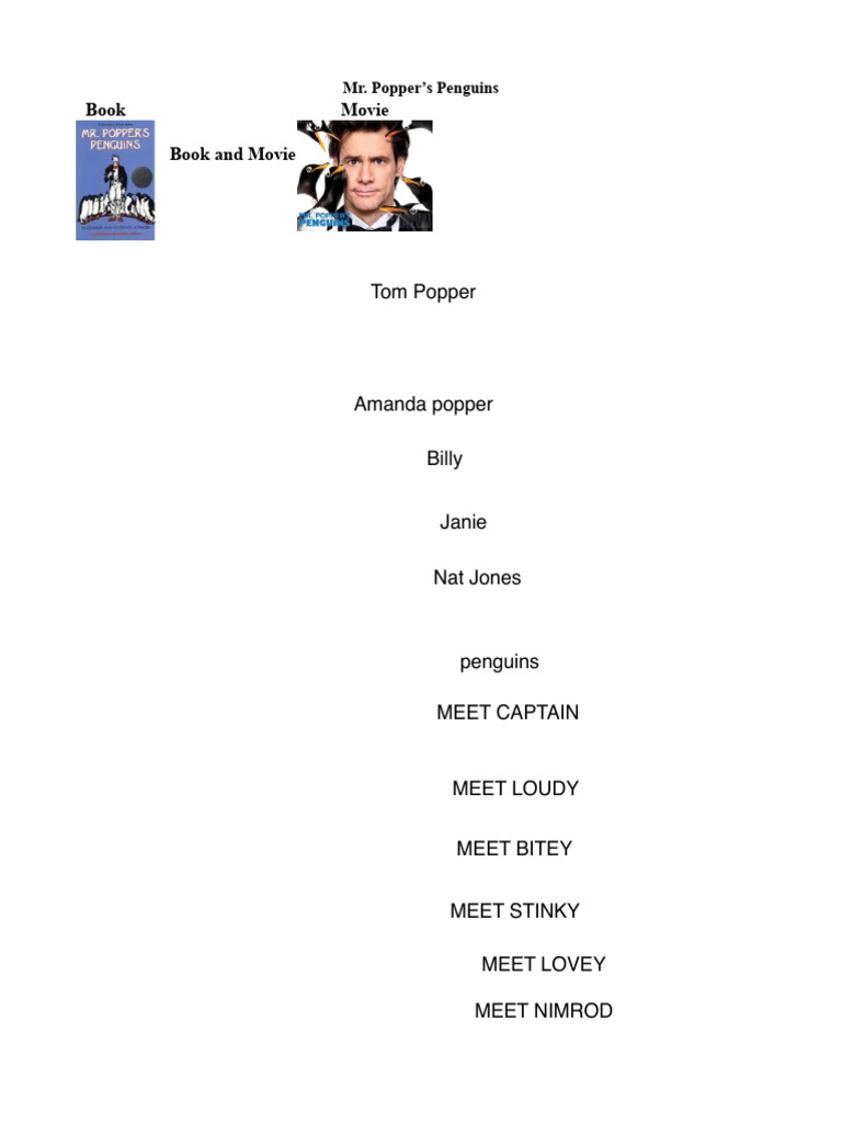 Book Book and Movie Movie: Tom Popper | PDF