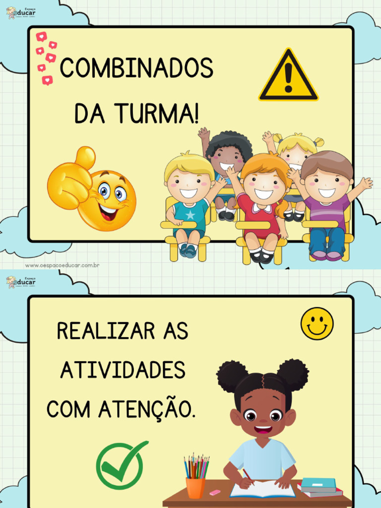 Plaquinhas de Combinados para Educação | PDF