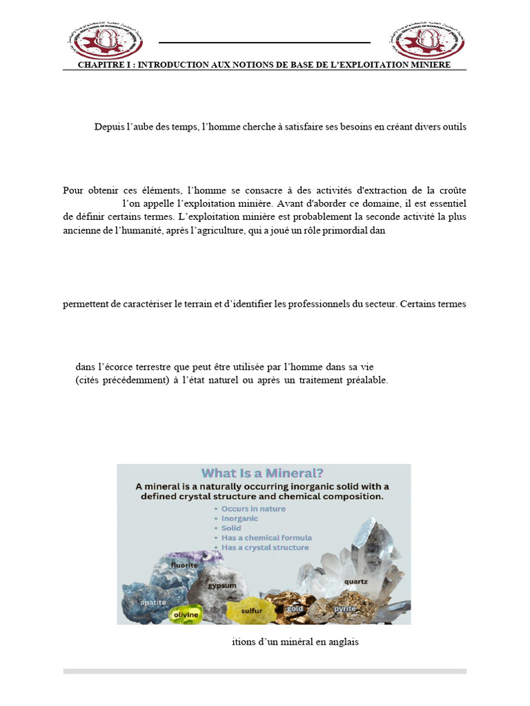 Introduction à l'exploitation minière | PDF | Exploitation minière ...