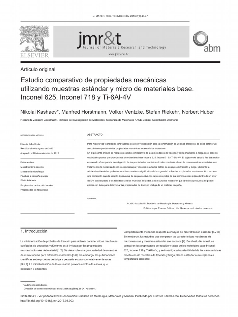 E Comparative Study of Mechanical Properties | PDF | Fatiga (material ...