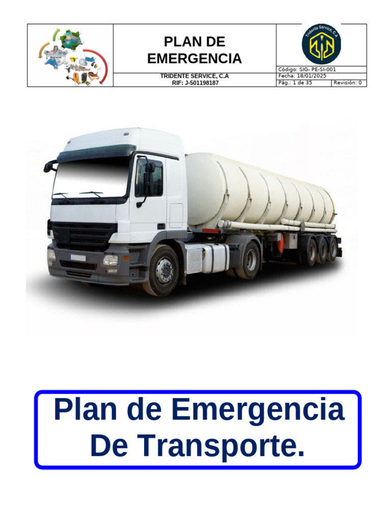 Plan de Emergencia de Transporte 2025 | PDF | Residuos | Saneamiento