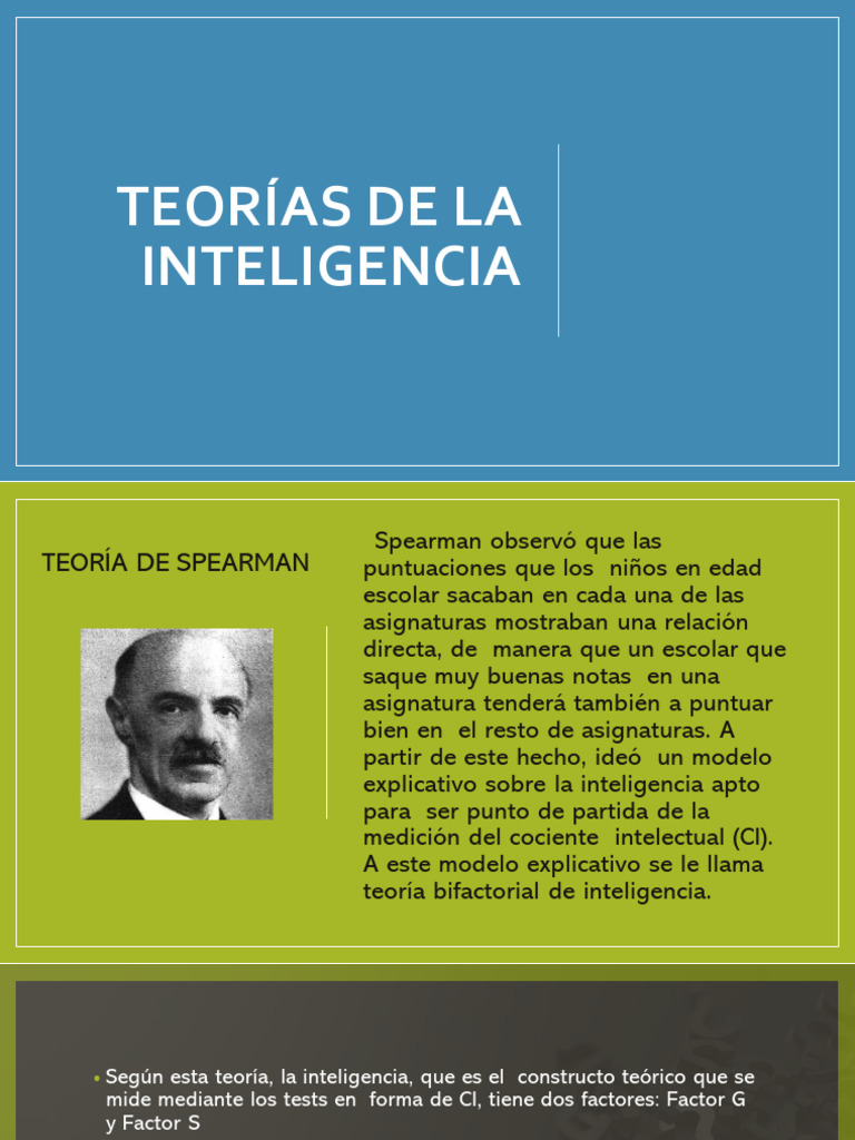 Teorías de La Inteligencia | PDF | Inteligencia | Cociente de inteligencia