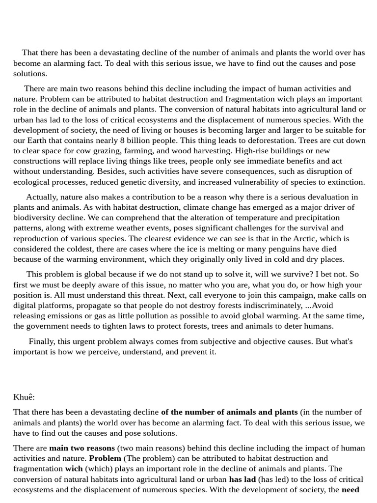 ANIMALS AND PLANTS | PDF | Climate Change | Habitat Destruction