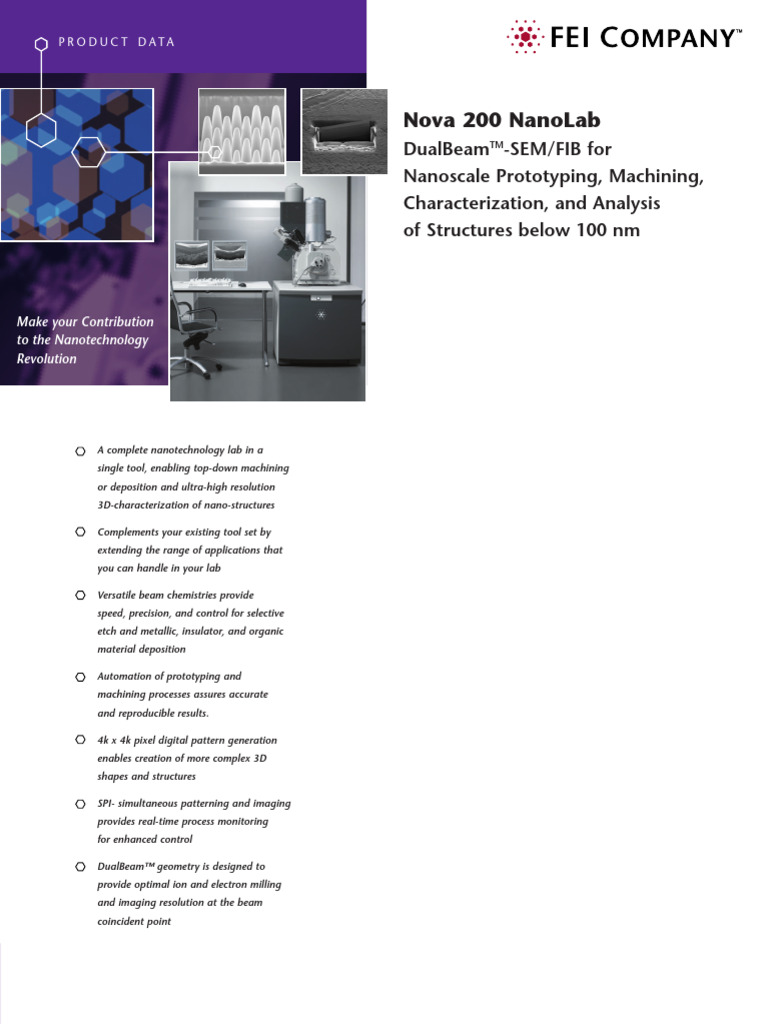 Nova 200 NanoLab: Advanced Nano Tool | PDF | Atomic | Laboratory Techniques
