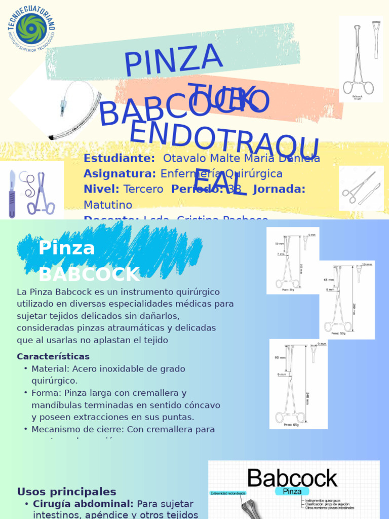 Uso y características de la pinza Babcock | PDF | Cirugía | Medicina ...
