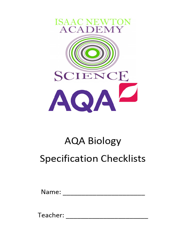 AQA Biology Specification Checklists | PDF | Cell (Biology) | Genetics