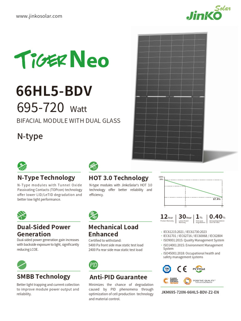 JKM695 720N 66HL5 BDV Z2 en | PDF | Glasses | Manufactured Goods