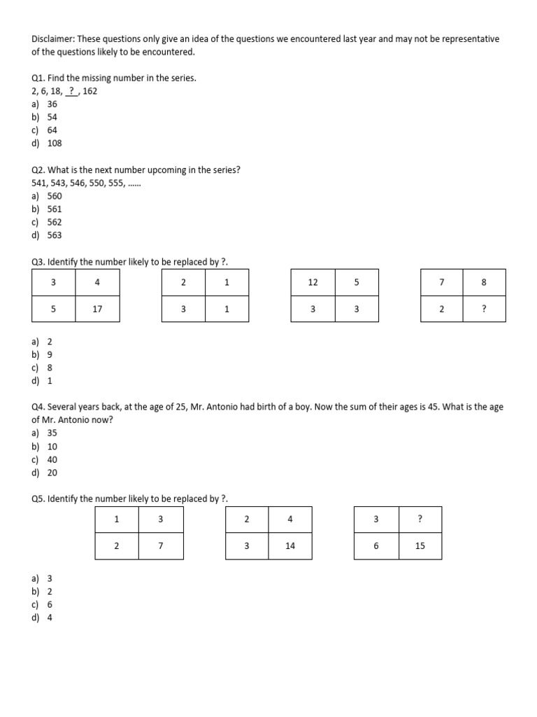 Math Sample Test | PDF