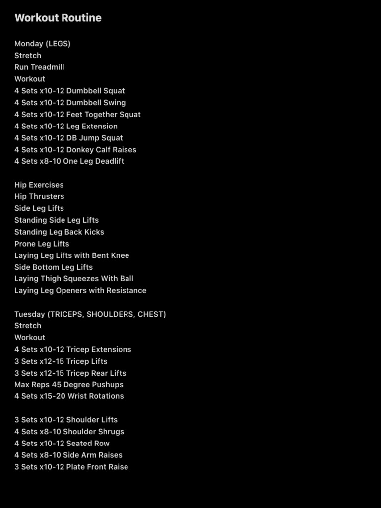 Workout Routine | PDF