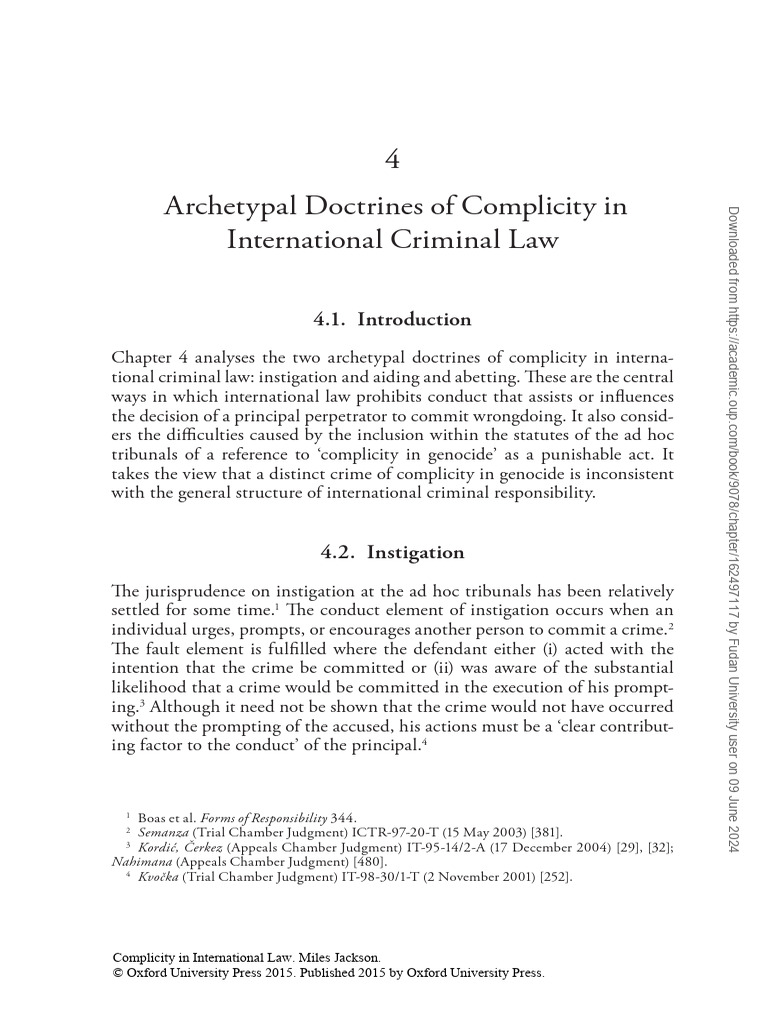 Complicity Doctrines in International Law | PDF | Aiding And Abetting ...