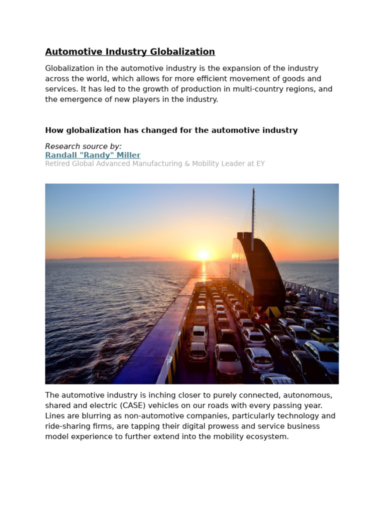 Globalization in the Automotive Industry | PDF | Globalization | Banks