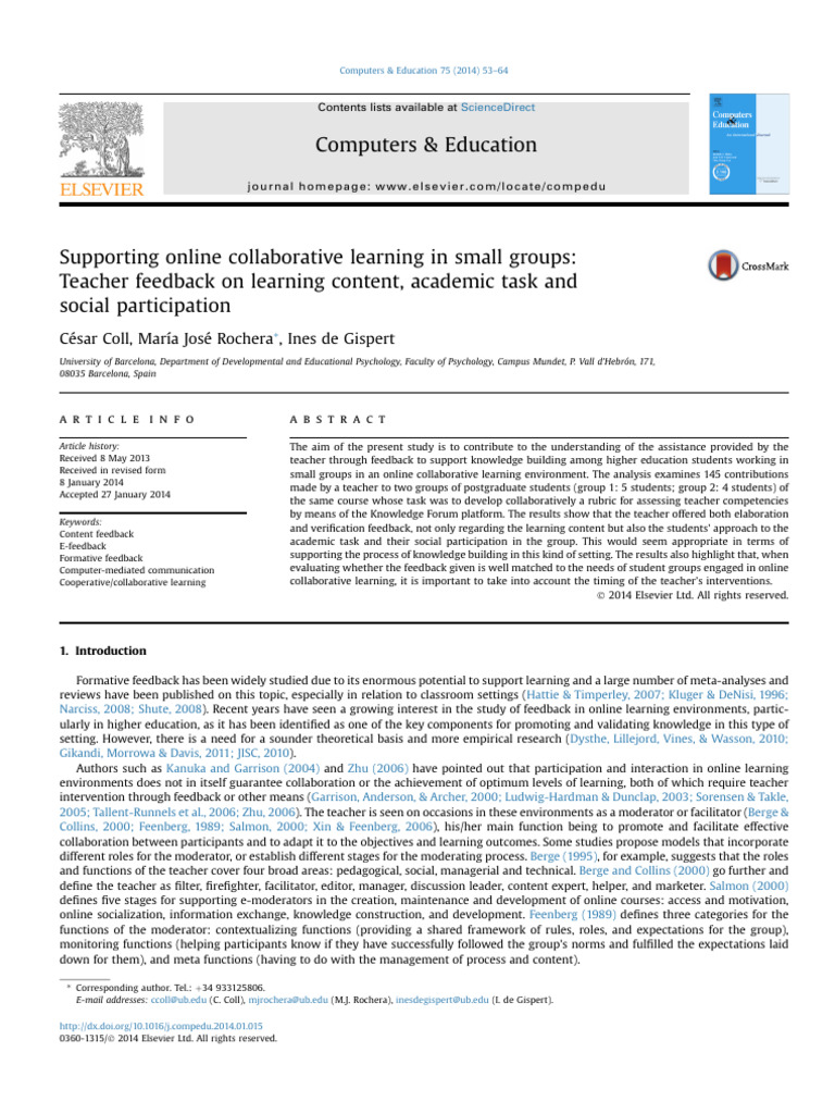 Coll 2014 | PDF | Learning | Educational Technology