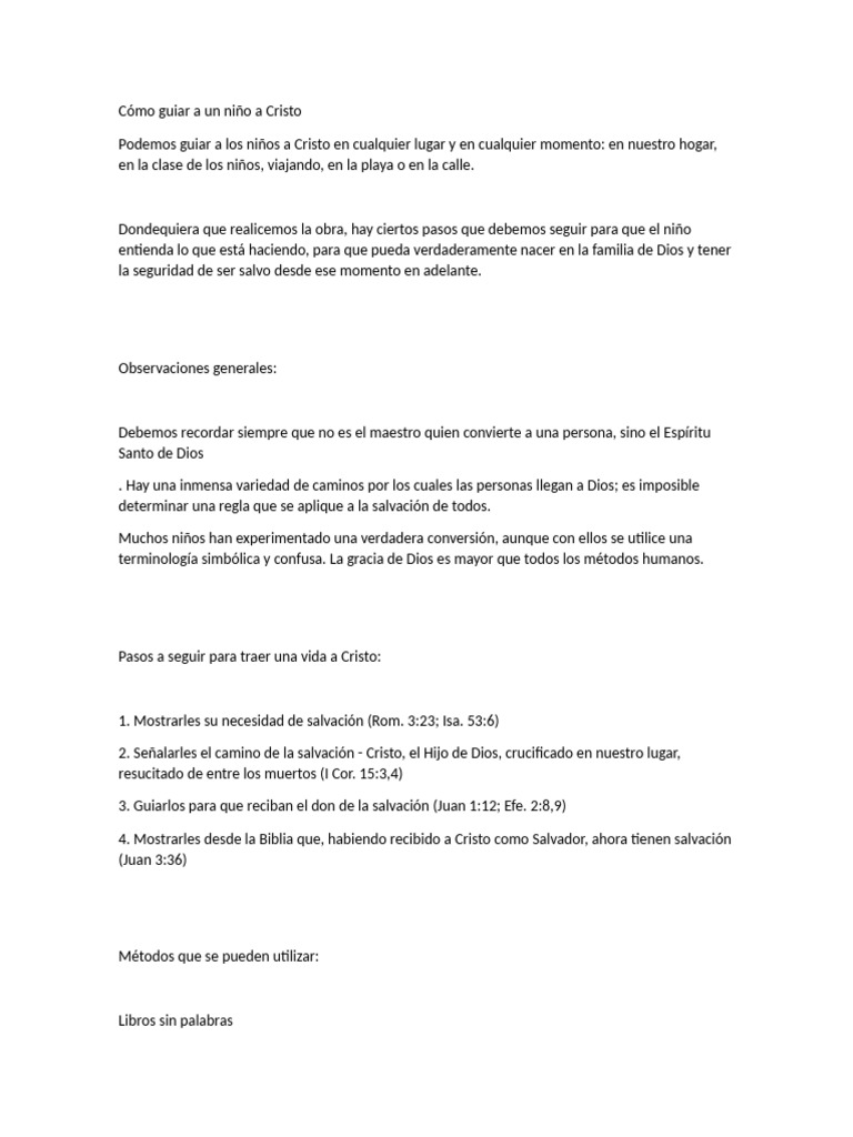 Guía para llevar niños a Cristo | PDF | Cristo (título) | Salvación