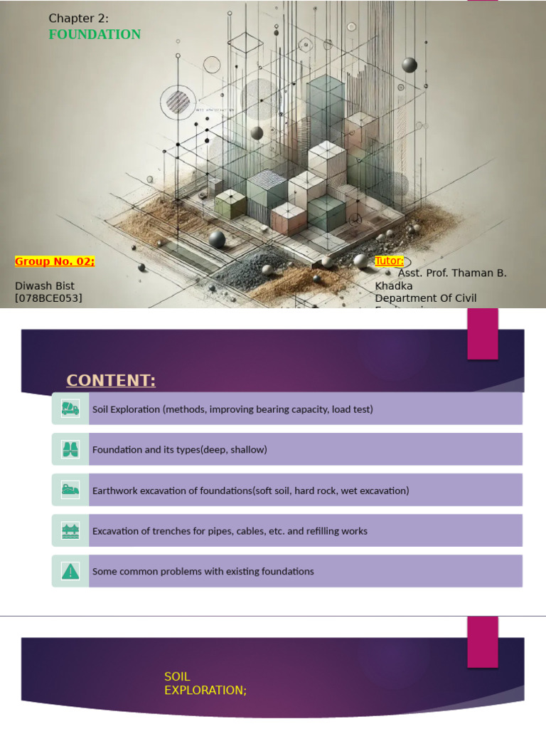Soil Exploration and Foundation Types | PDF | Drilling | Deep Foundation