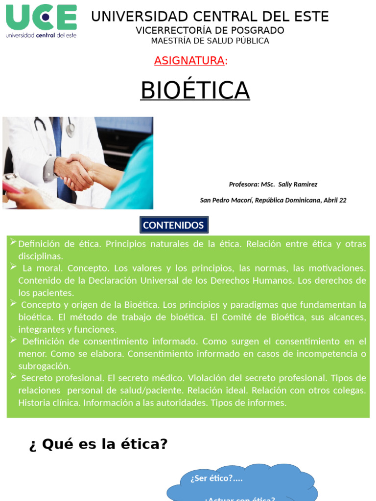 Ética y Bioética en Salud Pública | PDF | Bioética | Moralidad