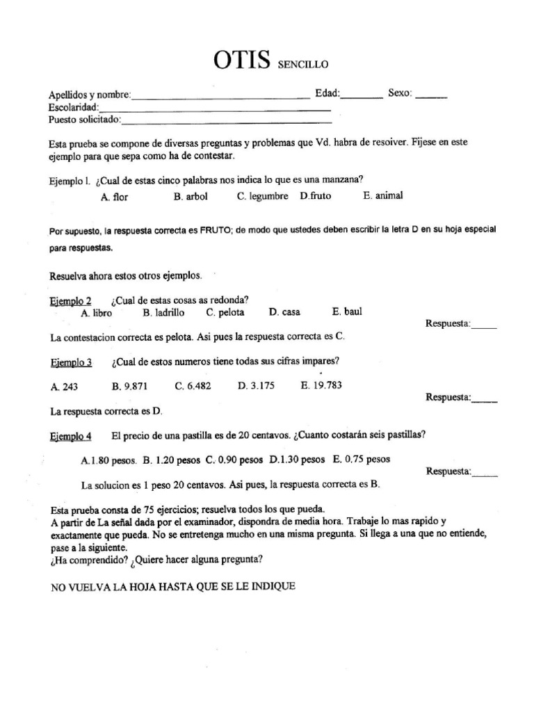 OTIS (Examen)