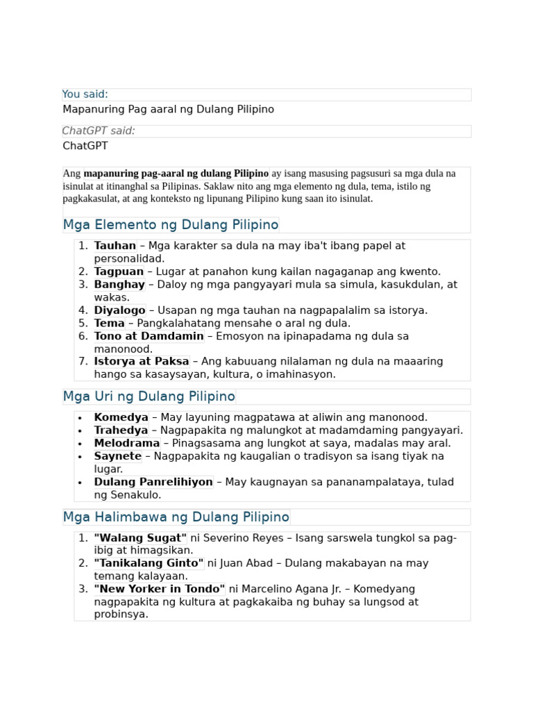 Dulang Pilipino | PDF