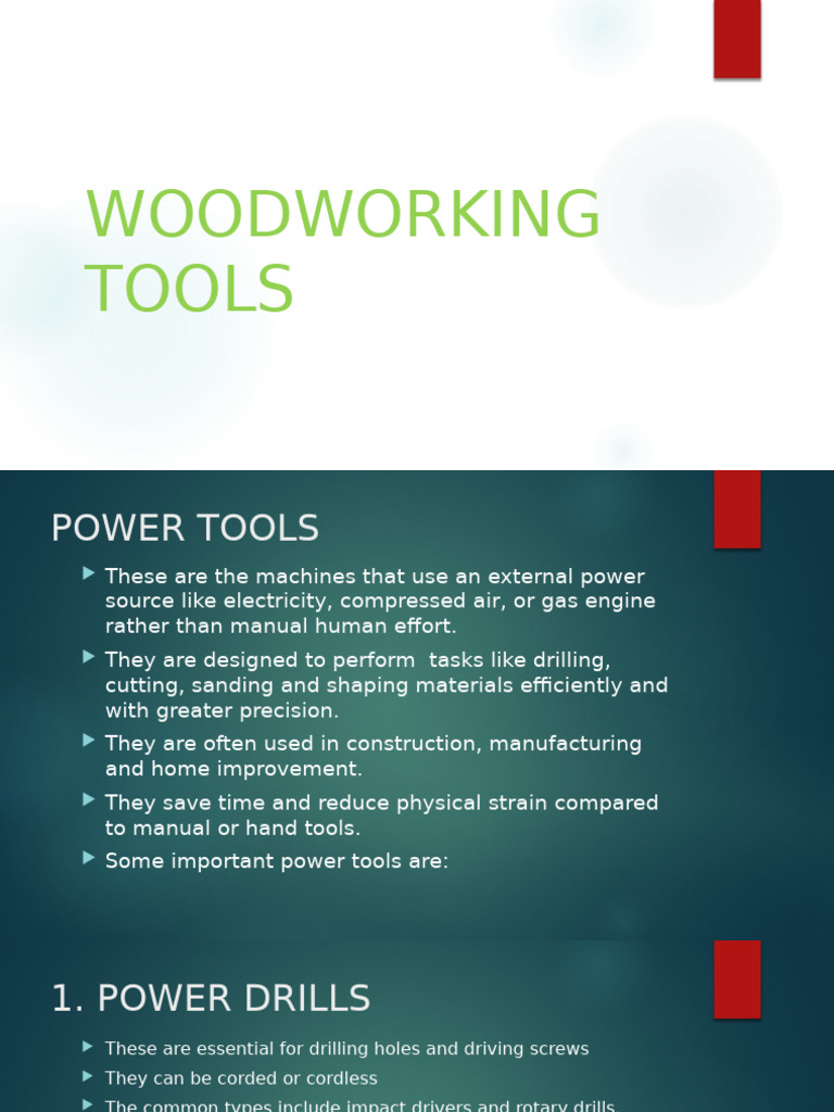 Essential Power Tools for Woodworking | PDF