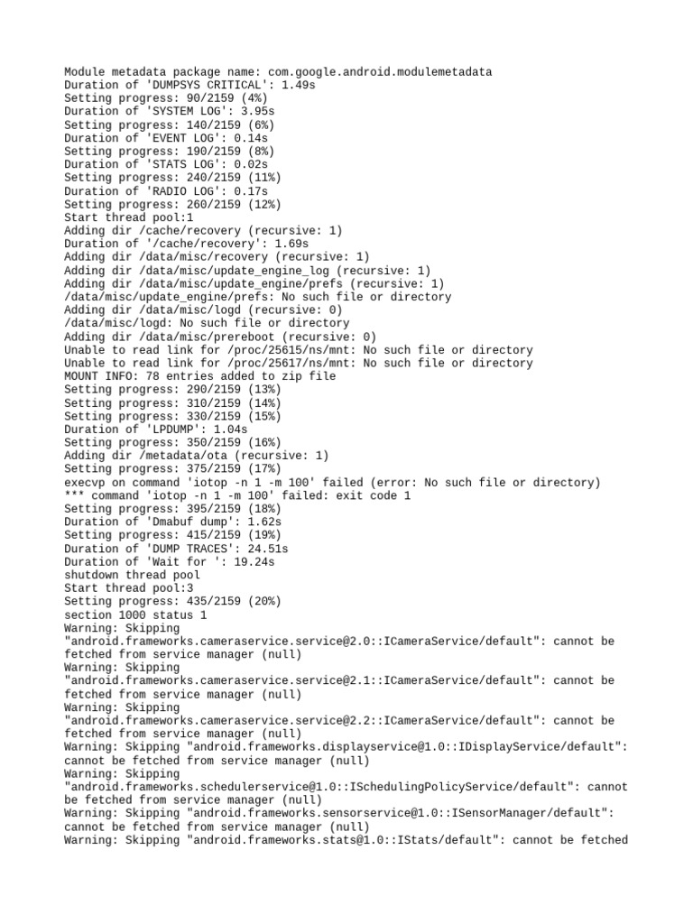 Android Module Metadata Log Analysis | PDF | Operating System ...