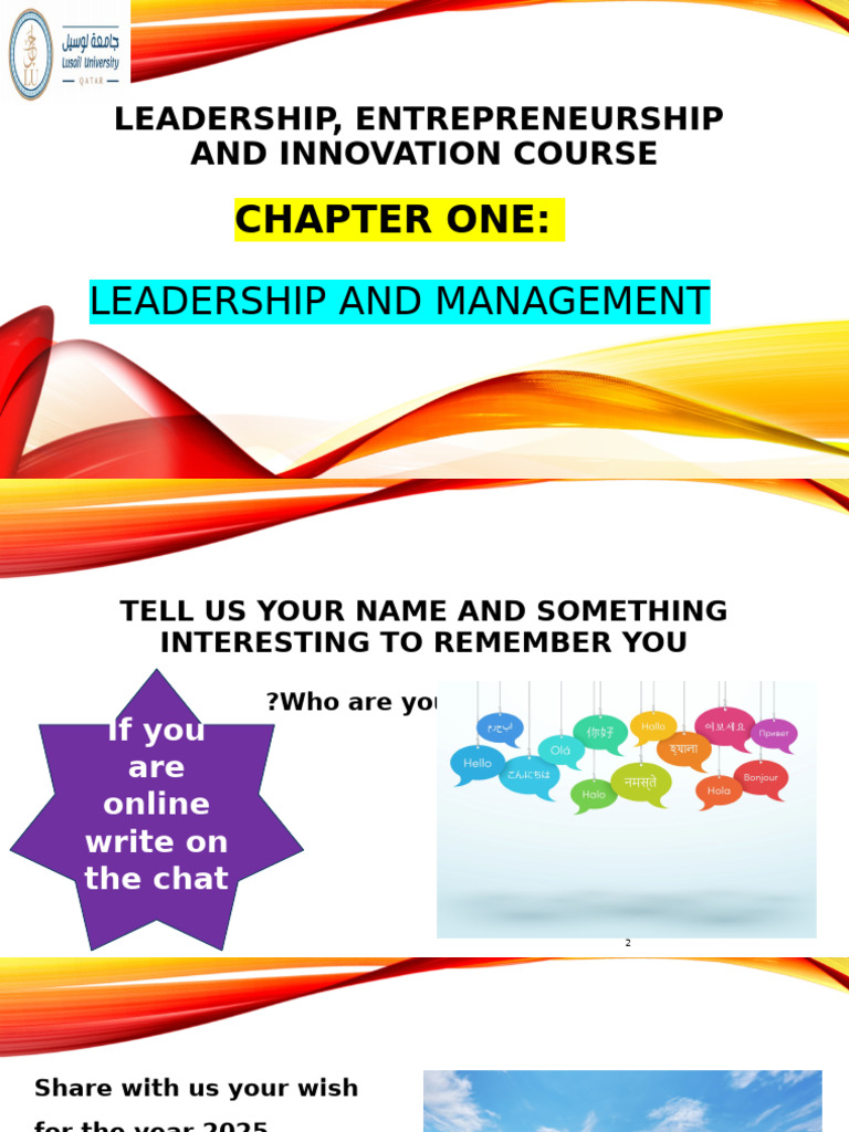 Chapter 1 Leadership and Management | PDF | Leadership | Goal