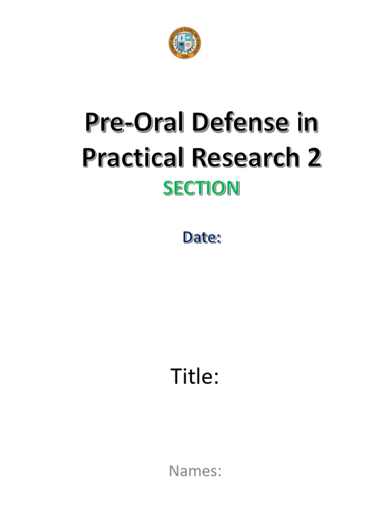 Pre-Oral Defense Guide for Research | PDF