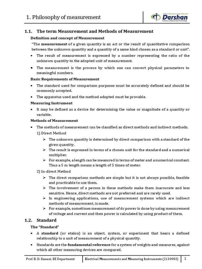 Measurement Methods and Standards Explained | PDF | Observational Error ...