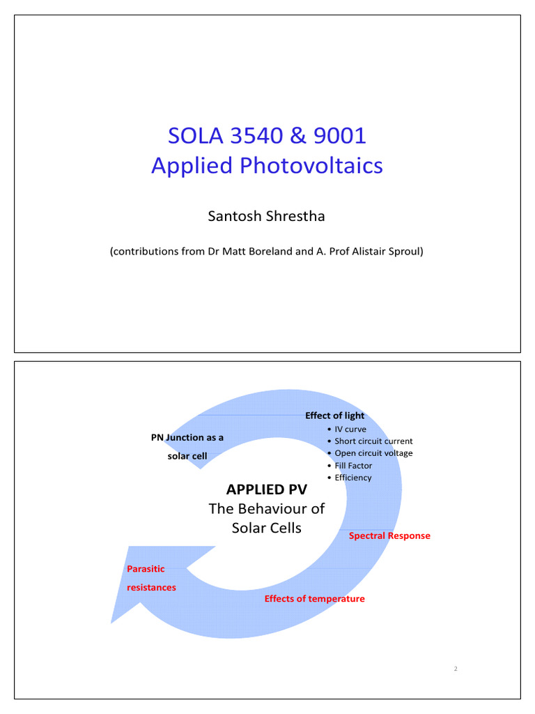 Solar Cell Performance Analysis | PDF | Photonics | Optics