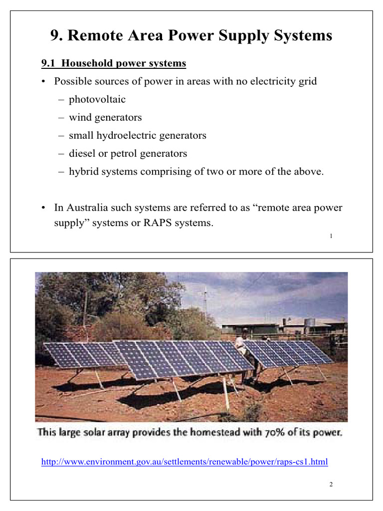 SOLA3540-9001 - Lecture 15-16 Remote Area Power Supply Systems | PDF ...