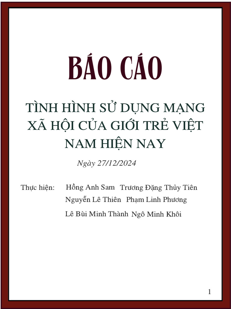 Báo Cáo MXH | PDF