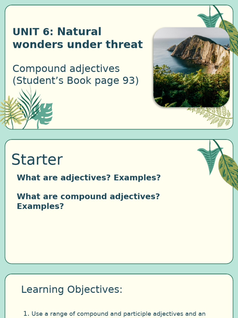 Compound Adjectives in Natural Wonders | PDF