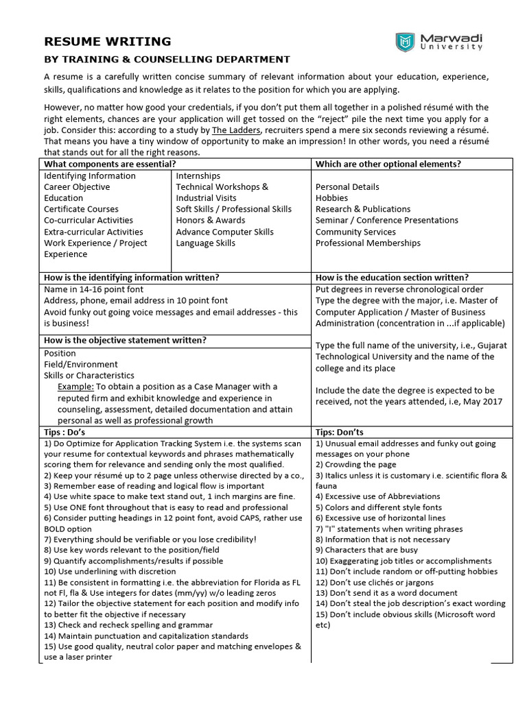Essential Resume Writing Tips | PDF | Résumé