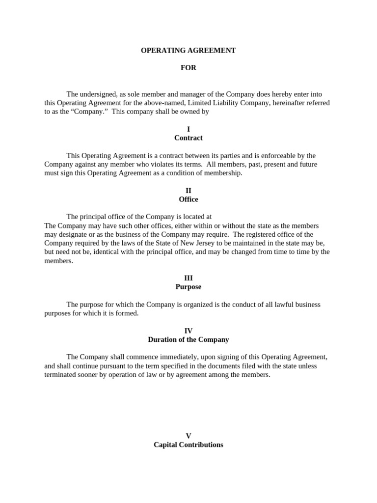 LLC Operating Agreement Overview | PDF | Liquidation | Debt
