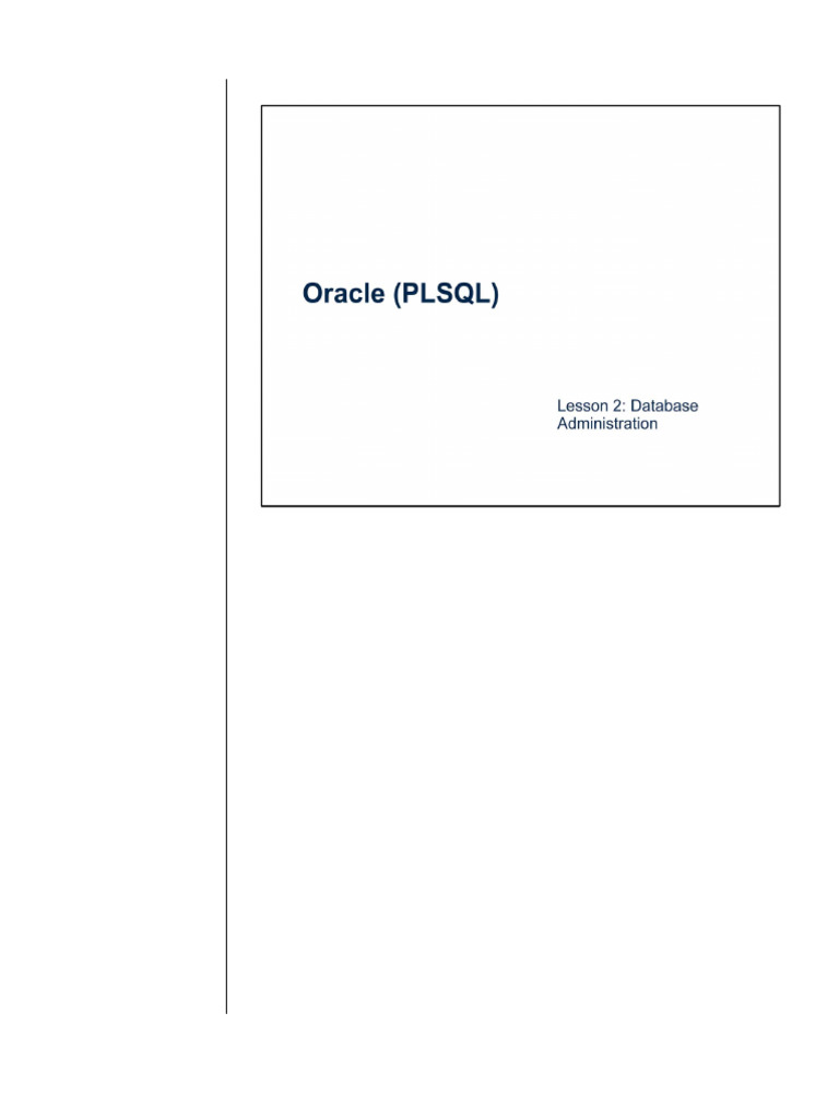 Oracle PLSQL Database Administration Guide | PDF | Sql | Computer ...