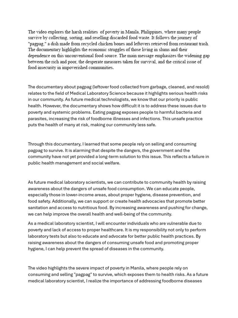 Poverty and Health Risks in Manila's Pagpag | PDF | Health Care ...
