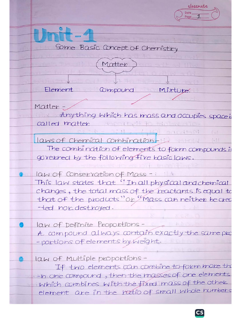 Chem CH - 1 Class 11 | PDF