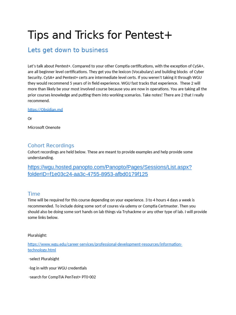 Pentest Study Tips And Resources Pdf System Software Computing