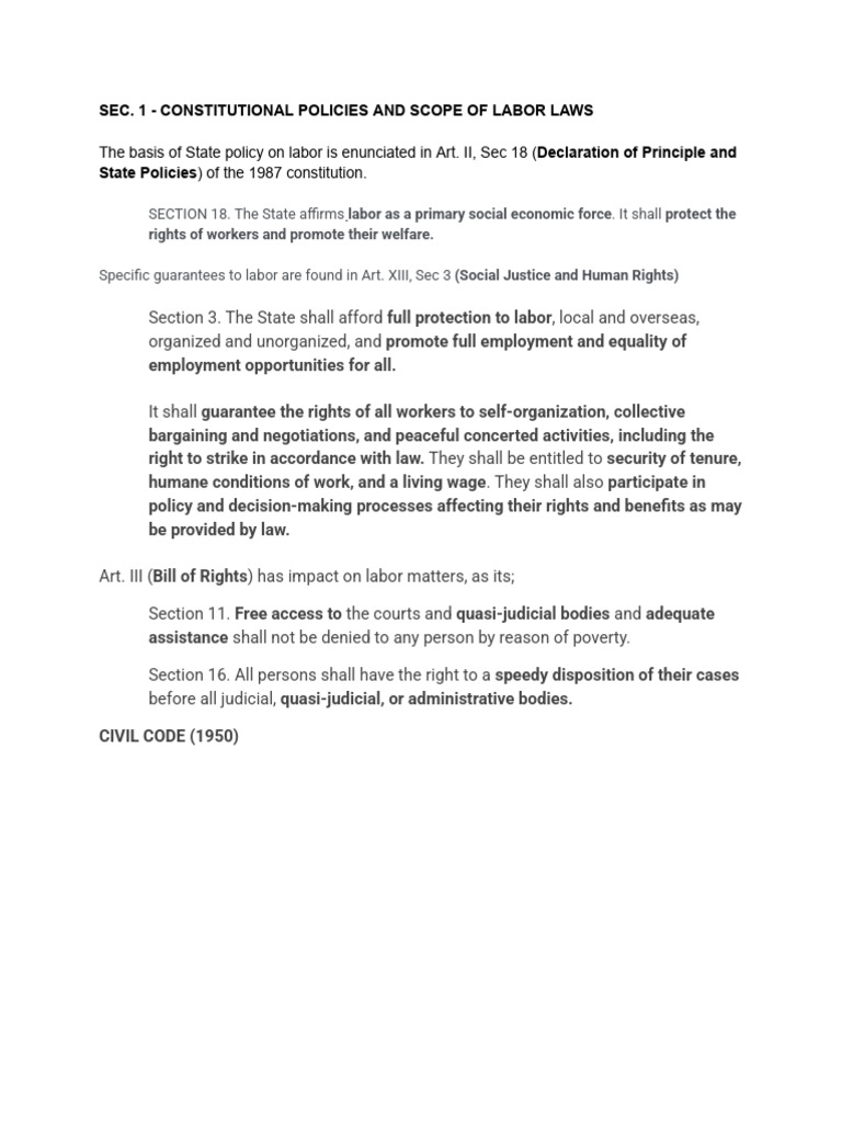 Labor Rights and Protections | PDF