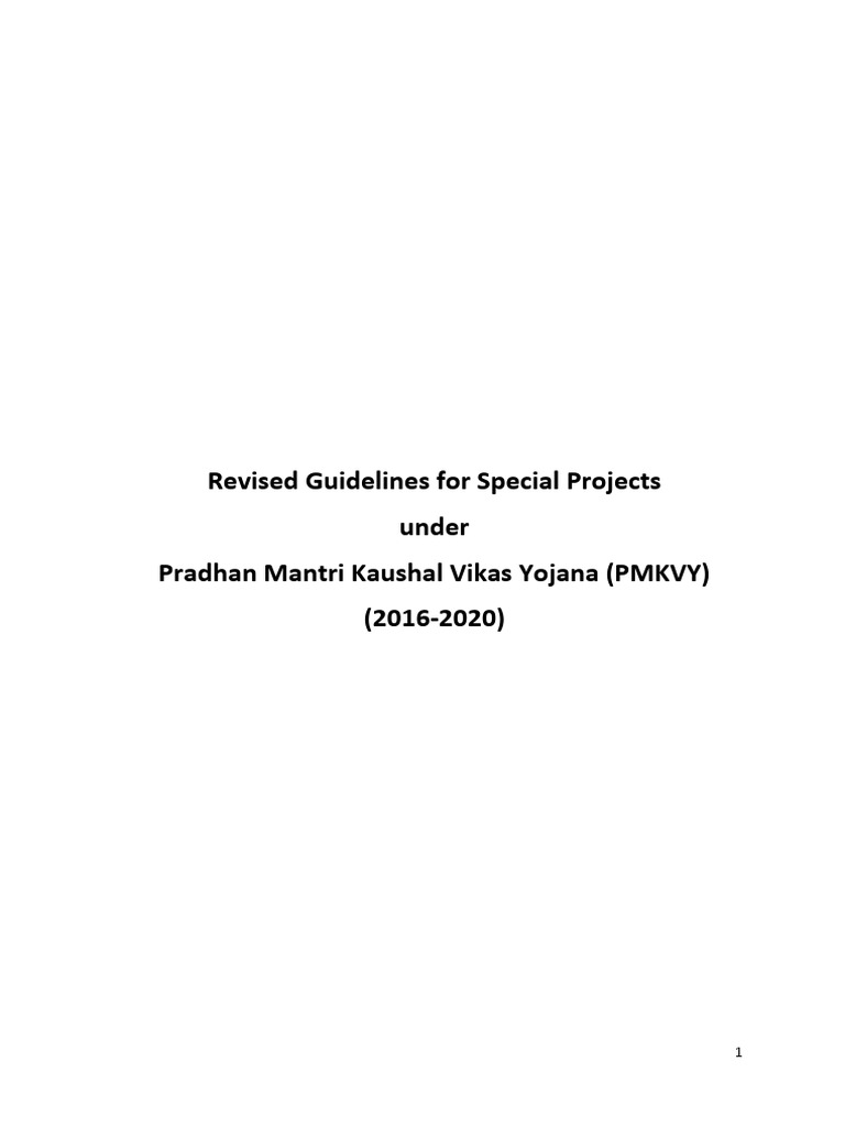PMKVY Special Projects Guidelines | PDF | Employment | Business